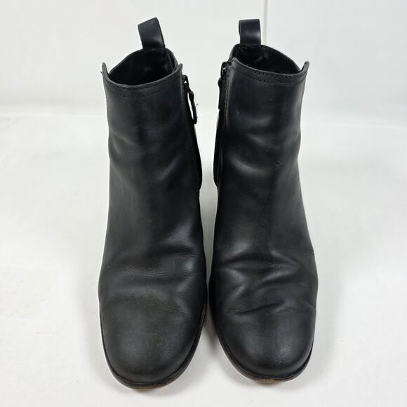 Cole Haan Womens Black Chesney Leather Zip Block Heel Ankle Booties Size 9 US - Picture 2 of 11